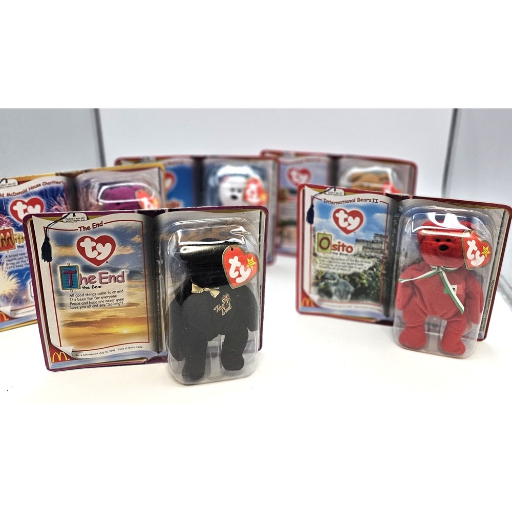Set of 5 McDonald's TY Teenie Beanie Babies 2000 International Millennium Bears